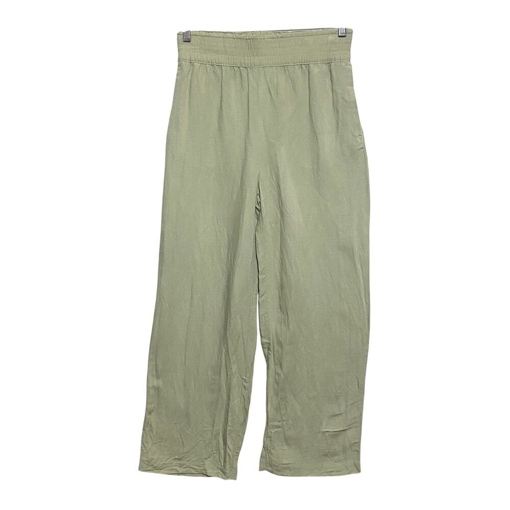 H&M Linen Viscose Pull On Pants Womens S Lagenlook Beachy Relaxed Coastal Flowy